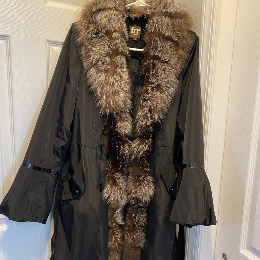 Real fur trimmed coat